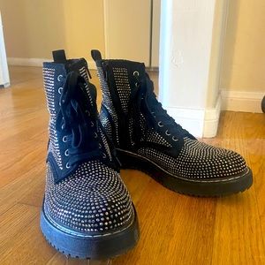 COPY - Madden Girl sparkle combat boot. Size 8